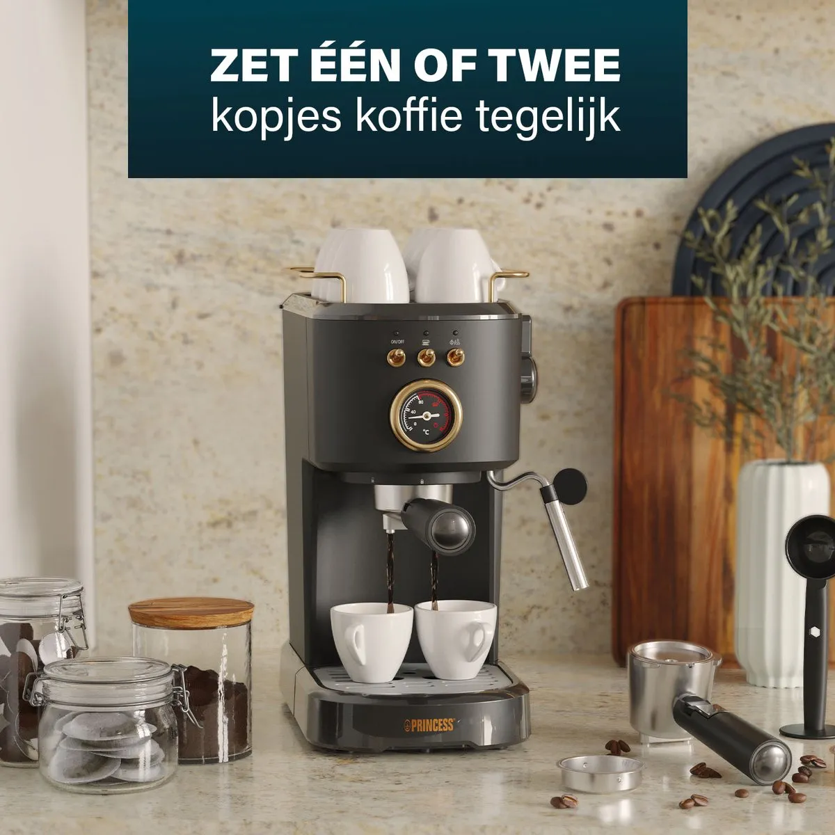 Princess 249417 Espressoapparaat - 1100W - 1.2L - Zwart - afbeelding 6 van 6