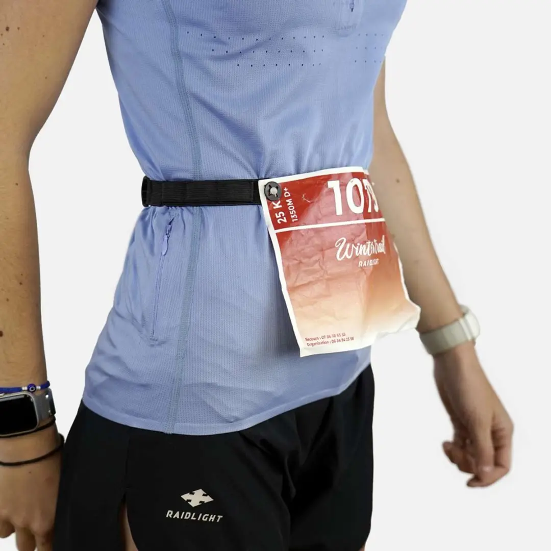 Raidlight Race Number Belt Startnummerband - 3 Vakken - Groen/Zwart - afbeelding 2 van 2