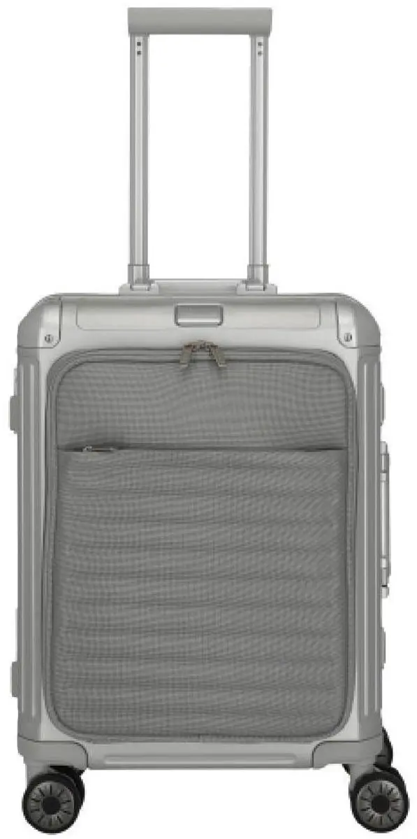Travelite Next Aluminium Handbagage Koffer Met Voorvak 55cm Zilver