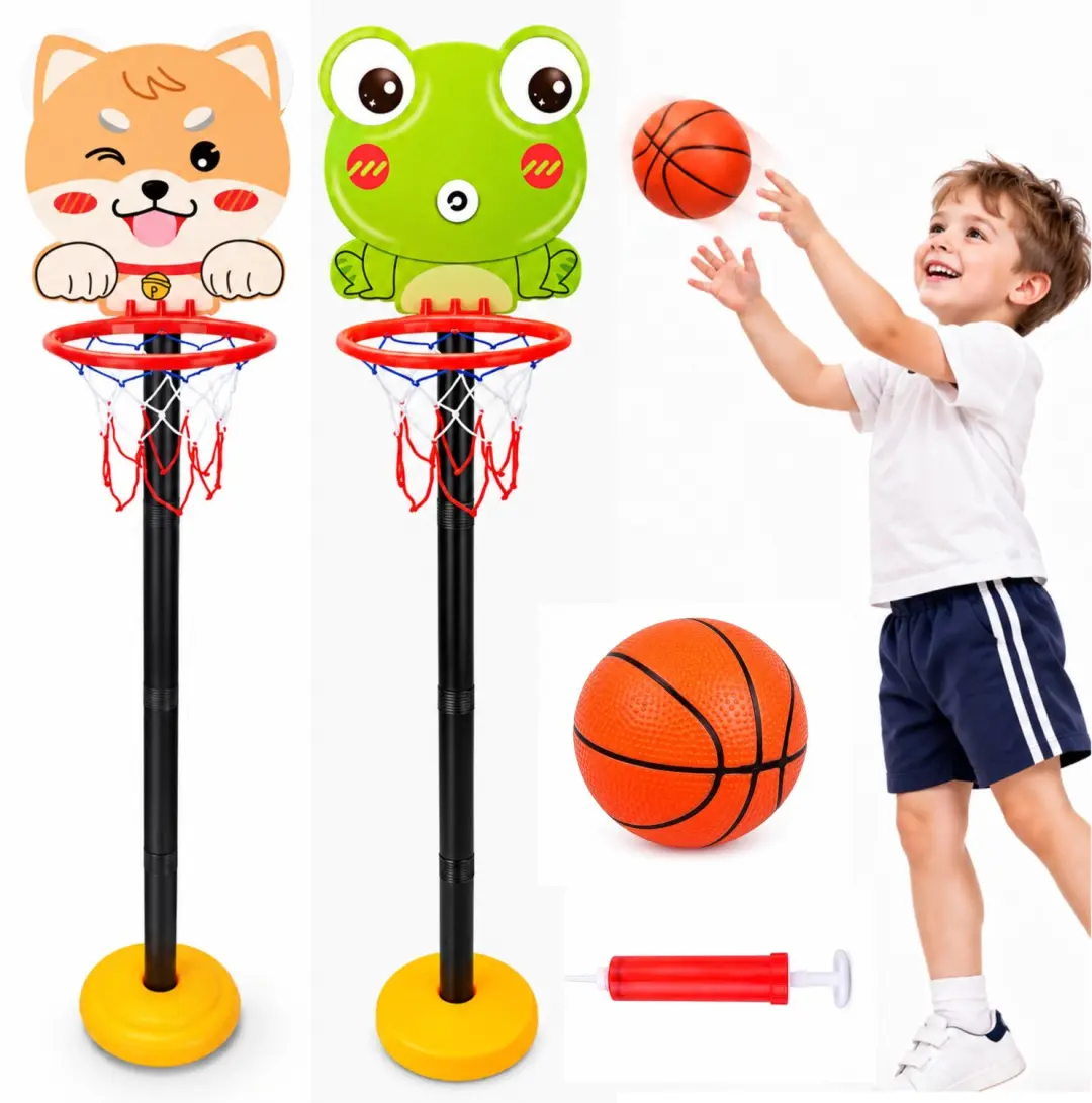 Verstelbare Basketbalmand Kikker Groen 110cm