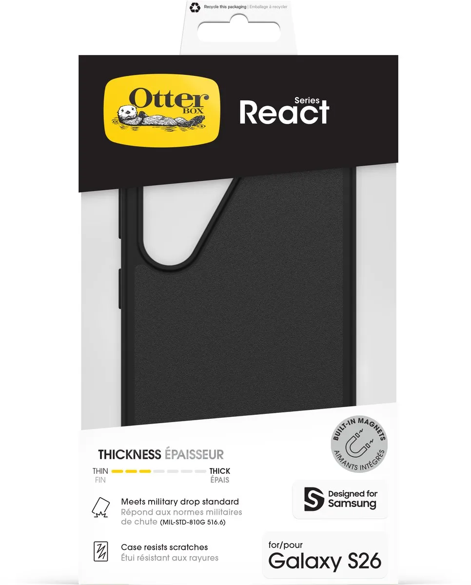 OtterBox React Magnets Case Samsung Galaxy S26 - Zwart