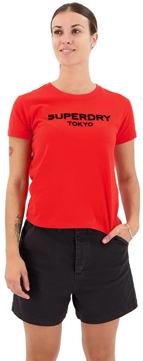 Superdry Sport Luxe Graphic Fitted T-shirt Met Korte Mouwen Oranje 2XS Vrouw