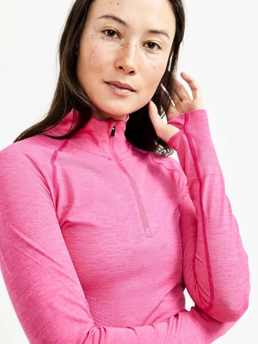 Craft Core Dry Active Comfort Zip Dames Longsleeve - Roze - L - afbeelding 2 van 3