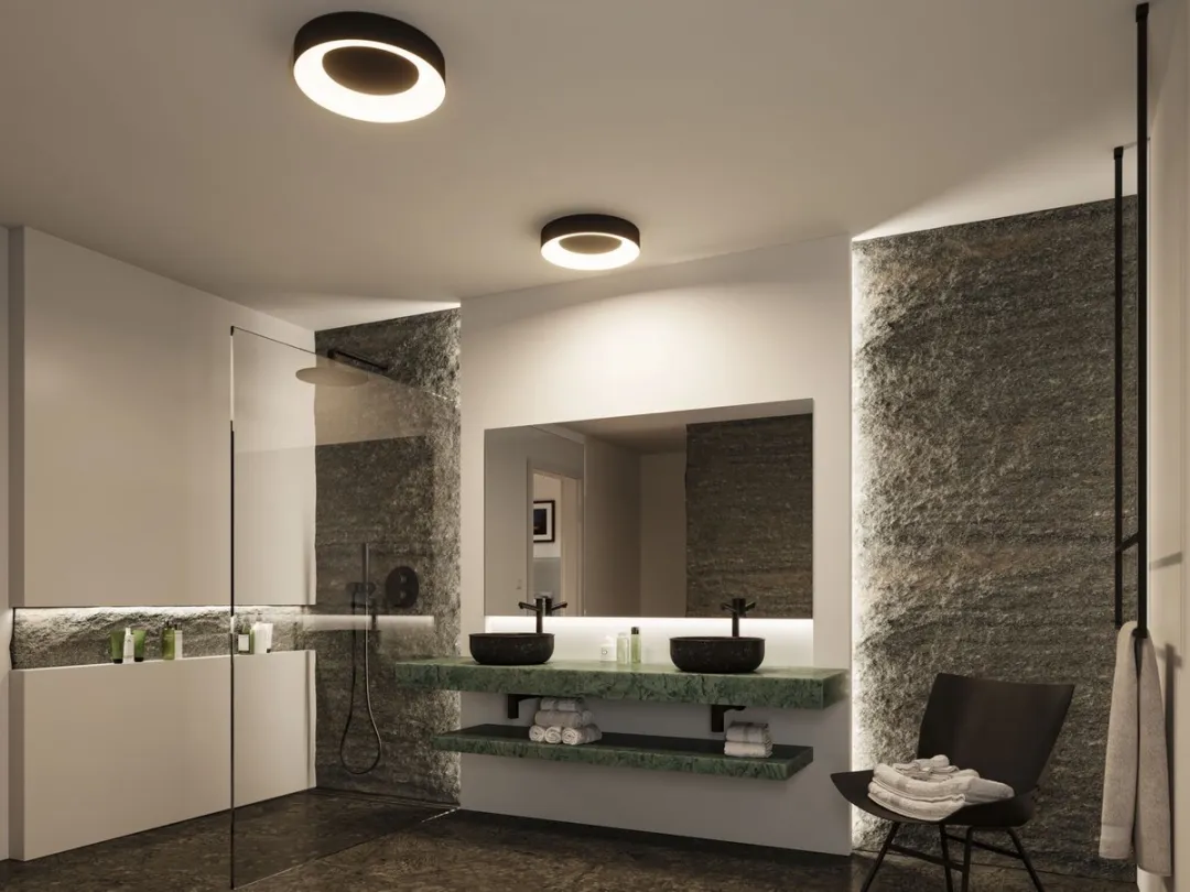 Paulmann Casca LED Plafondlamp IP44 - 2100lm - Zwart mat