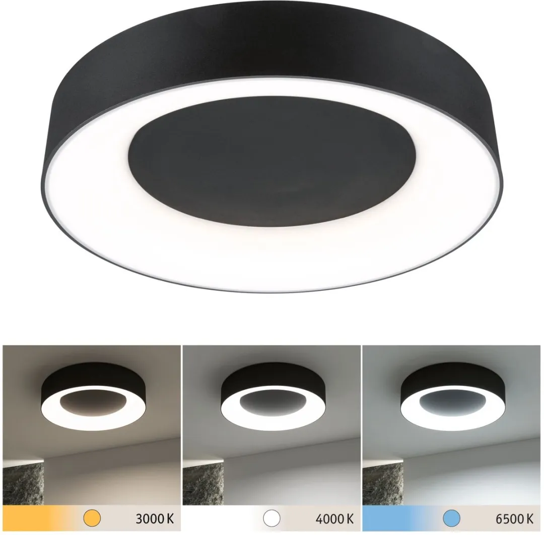 Paulmann Casca LED Plafondlamp IP44 - 2100lm - Zwart mat