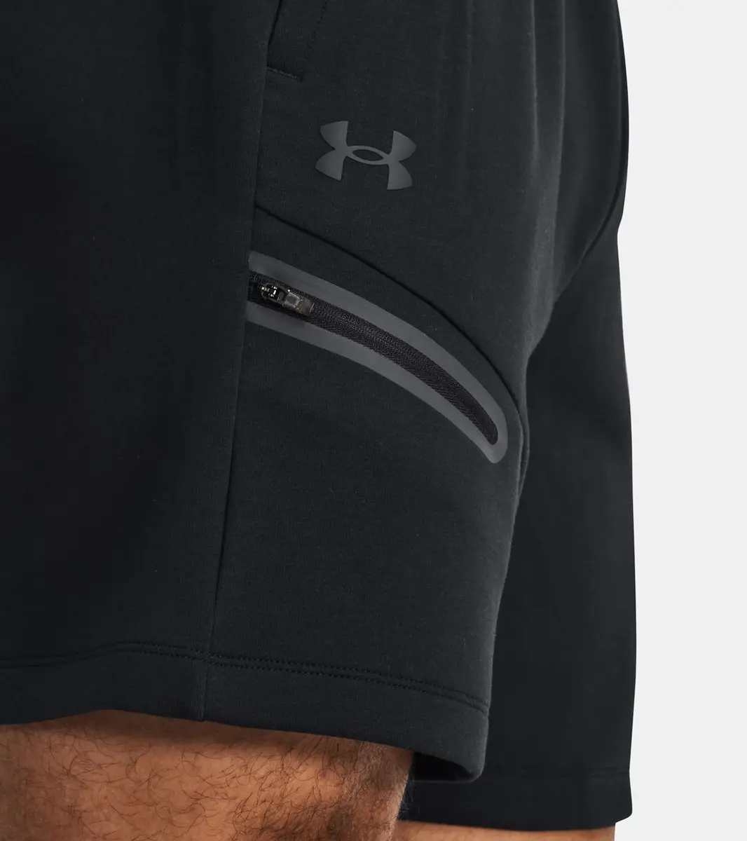 Under Armour Unstoppable Fleece Korte Broek - Zwart - afbeelding 4 van 6