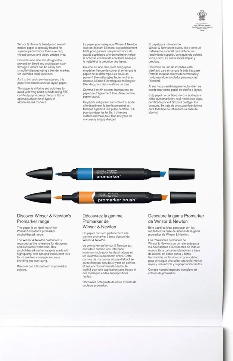 Winsor & Newton Markerblok A3 Bleedproof - 50 Vel Wit