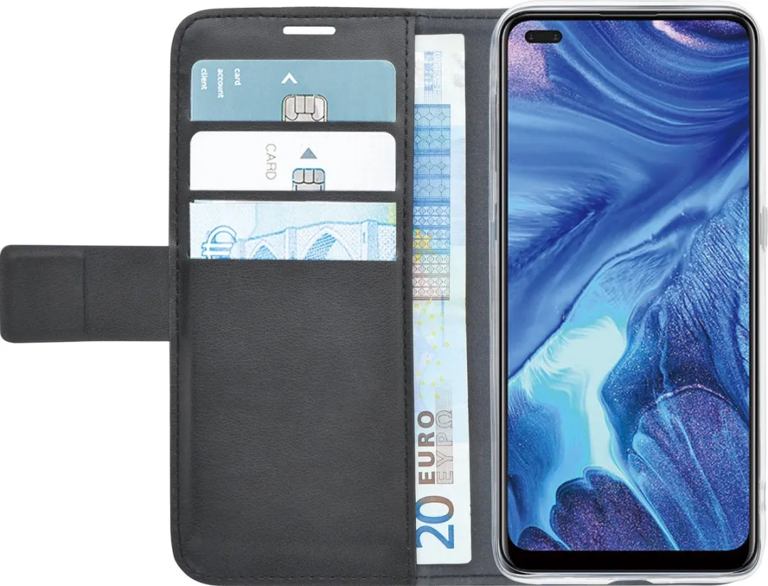 Azuri Walletcase Oppo Reno 4 - 3 Pasjes - Zwart