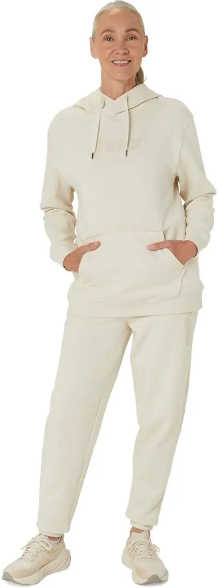 ASICS Logo Overhead Hoodie Dames - Crème - afbeelding 2 van 6