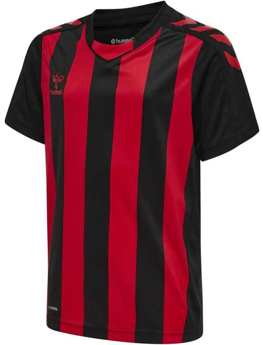 Hummel Hmlcore XK Striped Kindershirt - Zwart/Rood - 152 - afbeelding 5 van 6