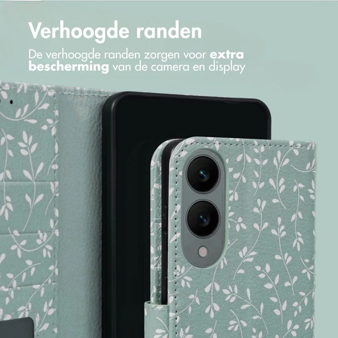 Imoshion Hoesje Samsung Galaxy S25 Edge Smoke Green Flowers - 3 Pasjes