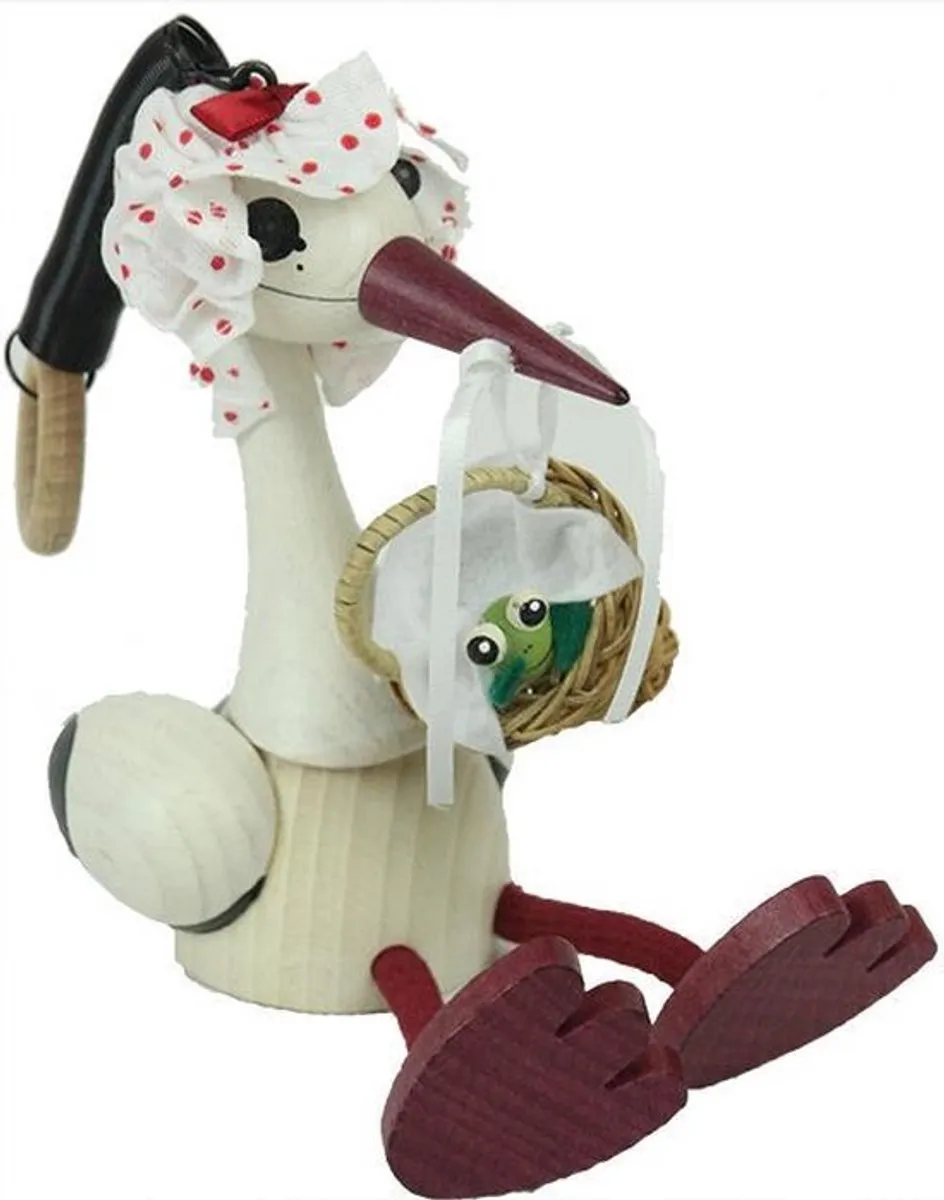 Tricky-Toy Houten Veerfiguur Ooievaar