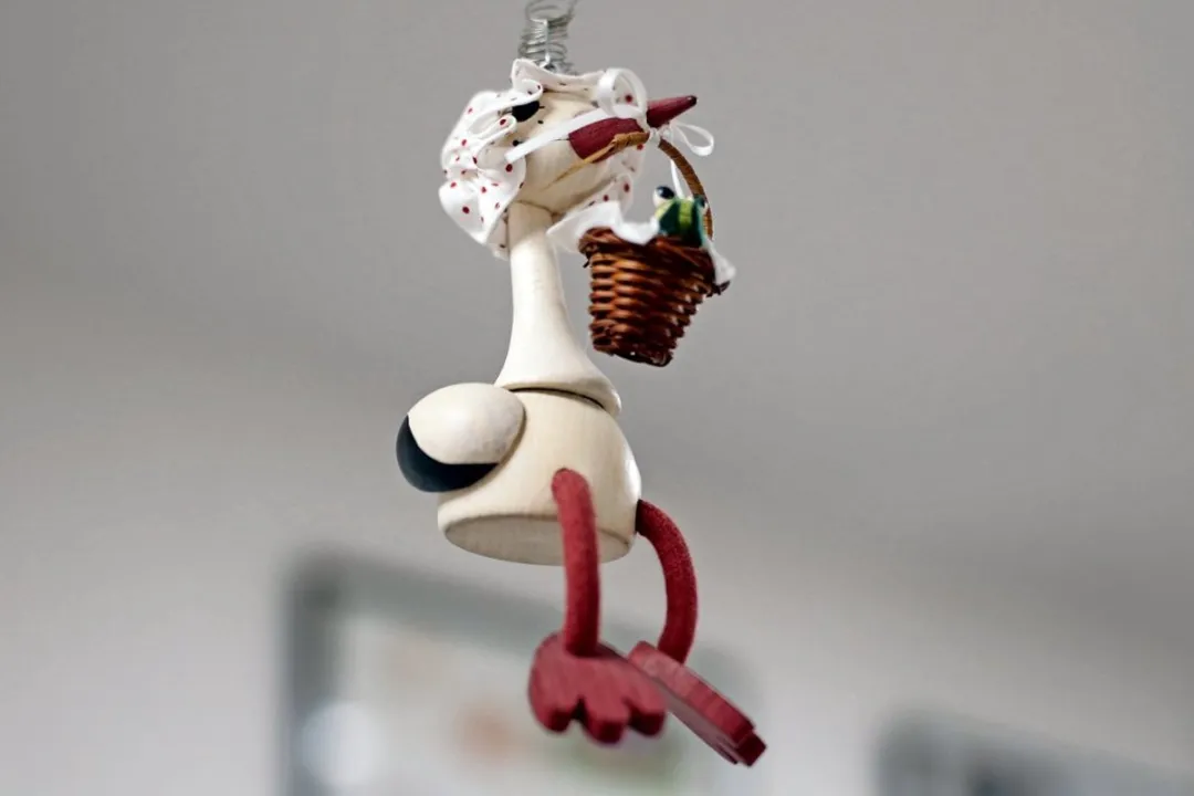 Tricky-Toy Houten Veerfiguur Ooievaar - Wit