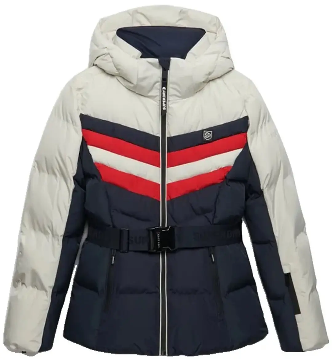 Superdry Luxe Chevron Dames Ski Jas - Darkest Navy - XXS - afbeelding 4 van 6