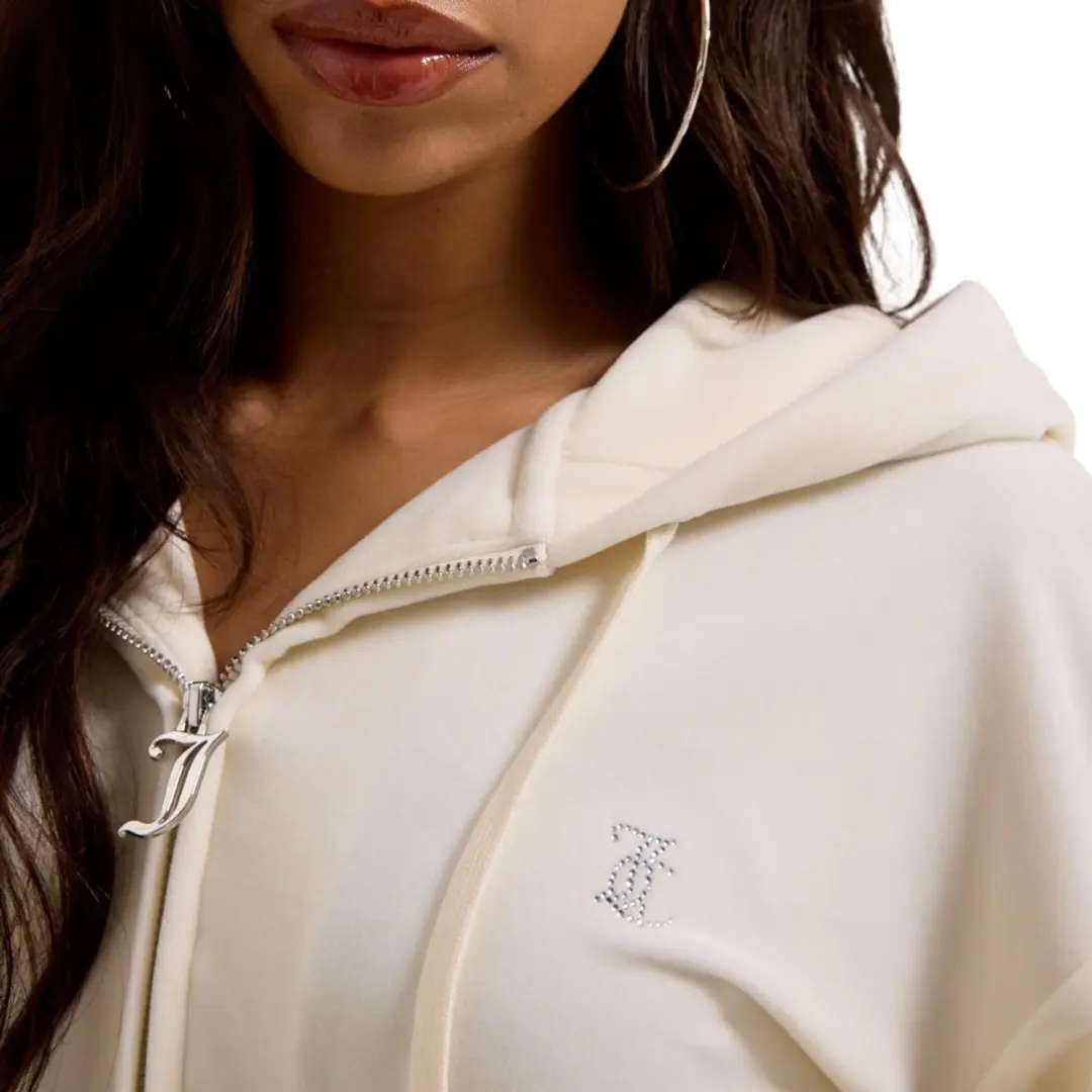 Juicy Couture Iccle Outline Cropped Hoodie - Beige - afbeelding 6 van 6