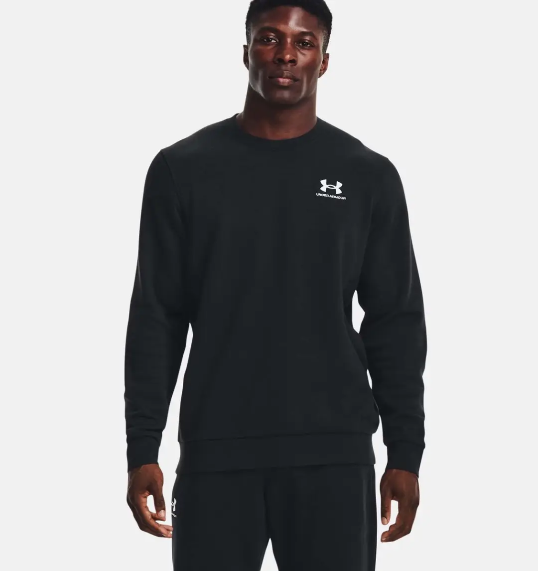 Under Armour Essential Fleece Crew-Blk - Maat LG - afbeelding 4 van 6