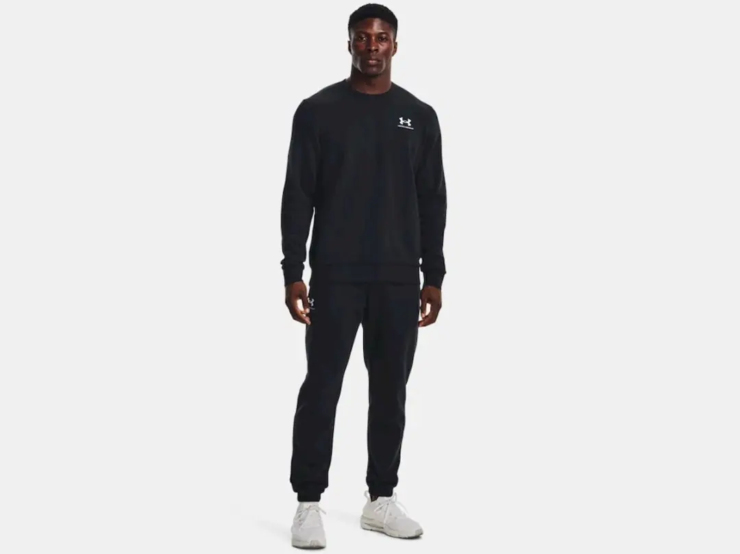 Under Armour Essential Fleece Crew-Blk - Maat LG - afbeelding 6 van 6