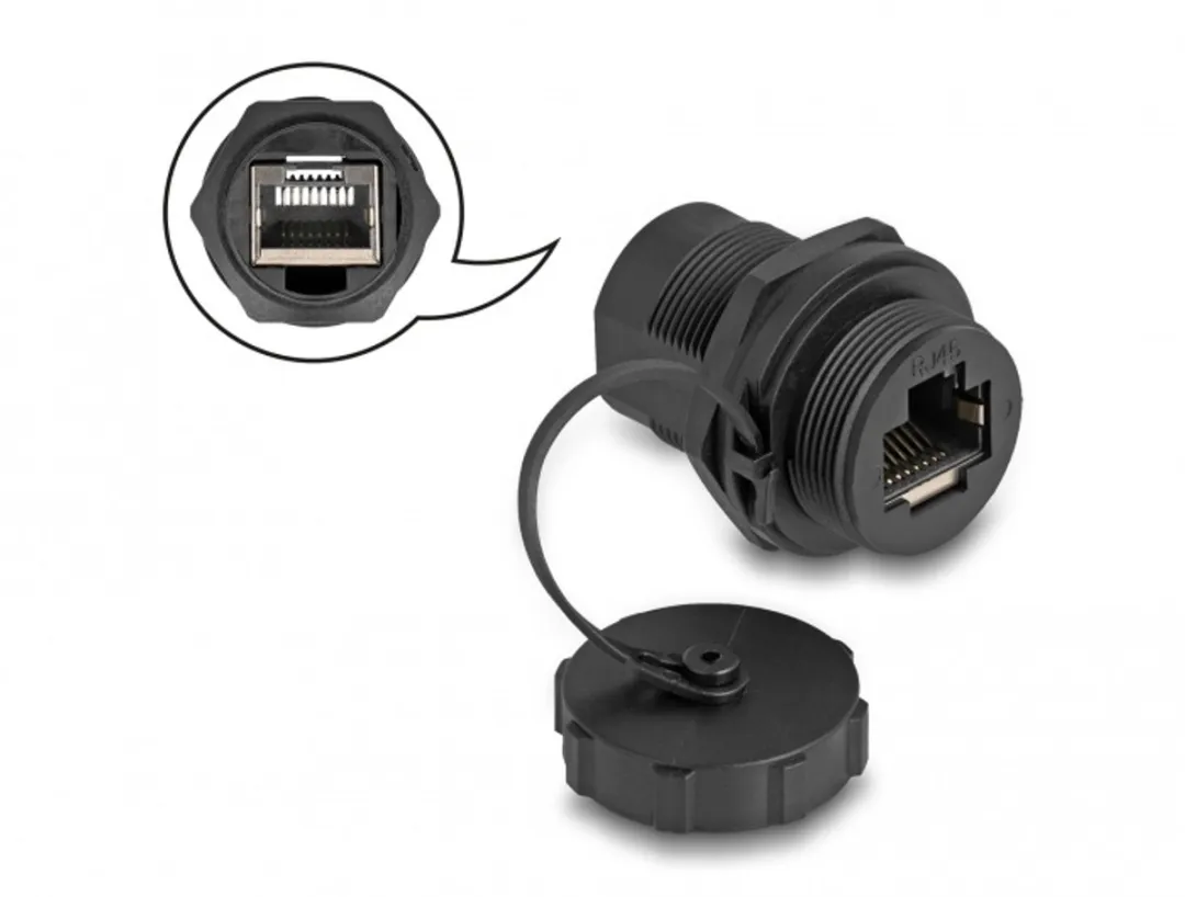 Delock RJ45 Cat.6A Koppeling 87246 - Zwart - afbeelding 2 van 2