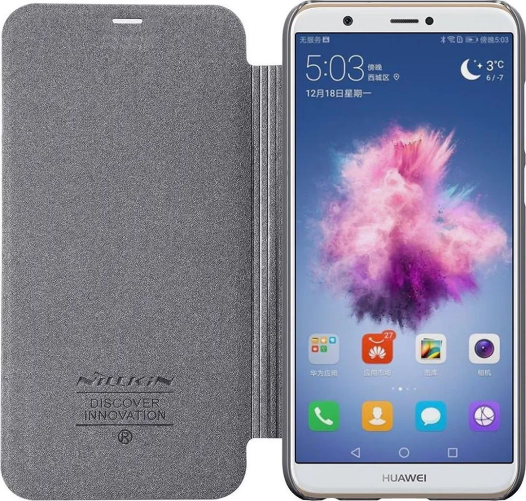 Nillkin Sparkle Series Leather Case Huawei P Smart 2018 - Zwart - afbeelding 2 van 6