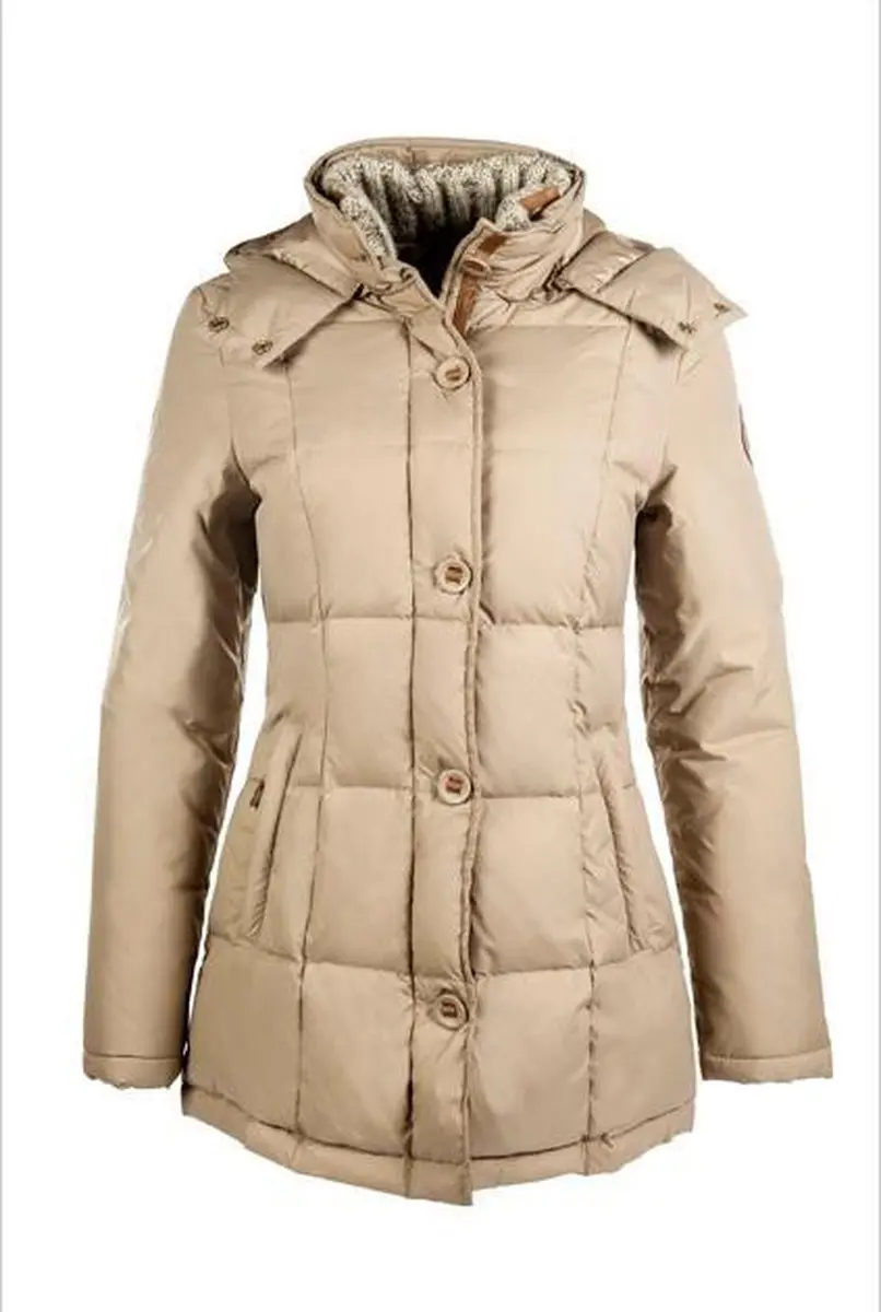 HKM Lange jas -Roma- dikke wattenvoering beige XL