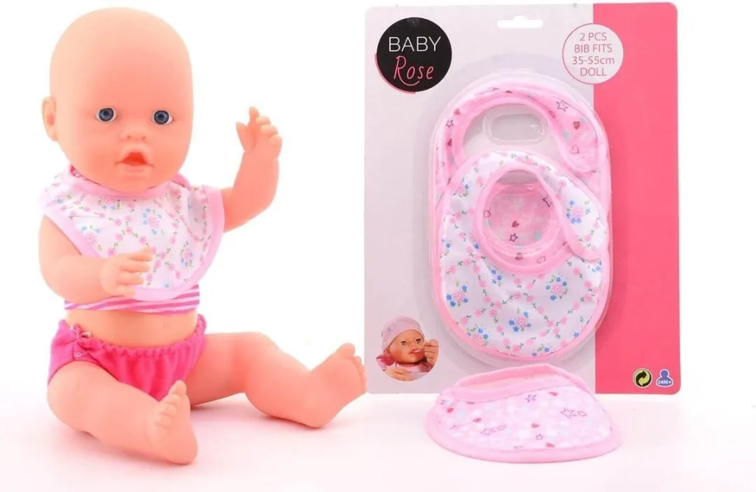 Johntoy Slabbetjes Babypop Roze - 2 Stuks