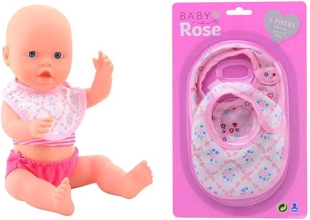Johntoy Slabbetjes Babypop Roze - 2 Stuks