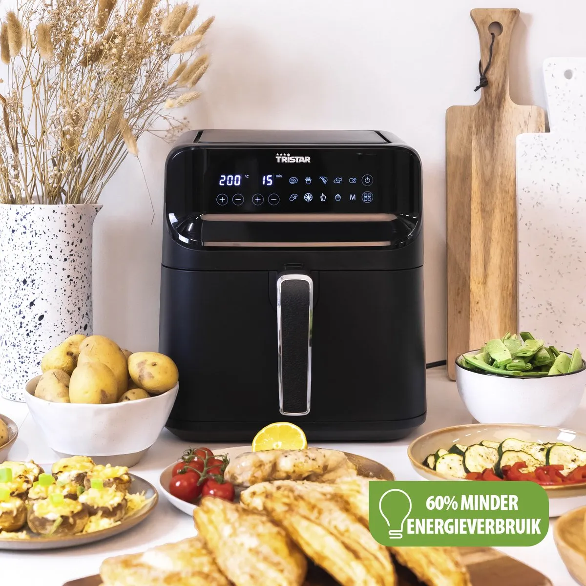 Tristar FR-9025 Airfryer XXL 6L - 10 Programma's - 1700W - Zwart - afbeelding 6 van 6