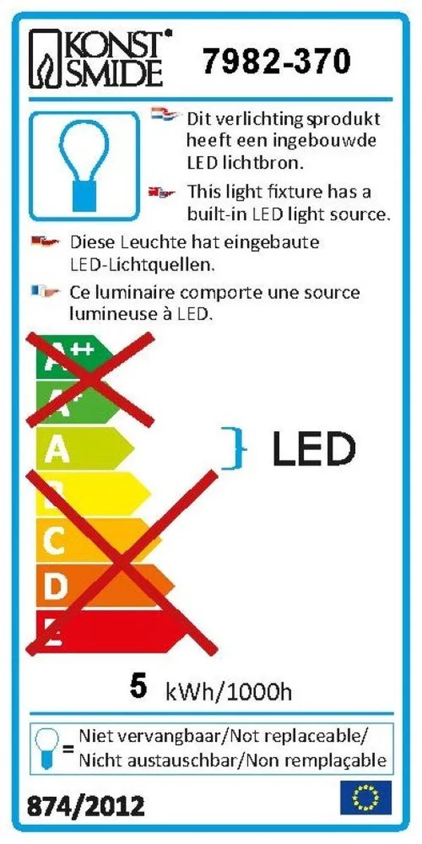 Konstsmide Potenza Wandlamp Buiten LED 4W - Antraciet