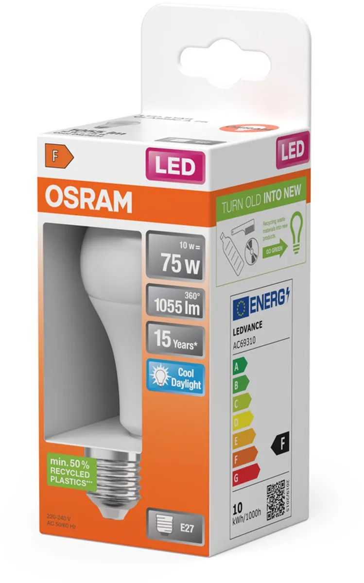 Osram LED Star Classic E27 Peer Mat 10W 1055lm - Daglicht 6500K