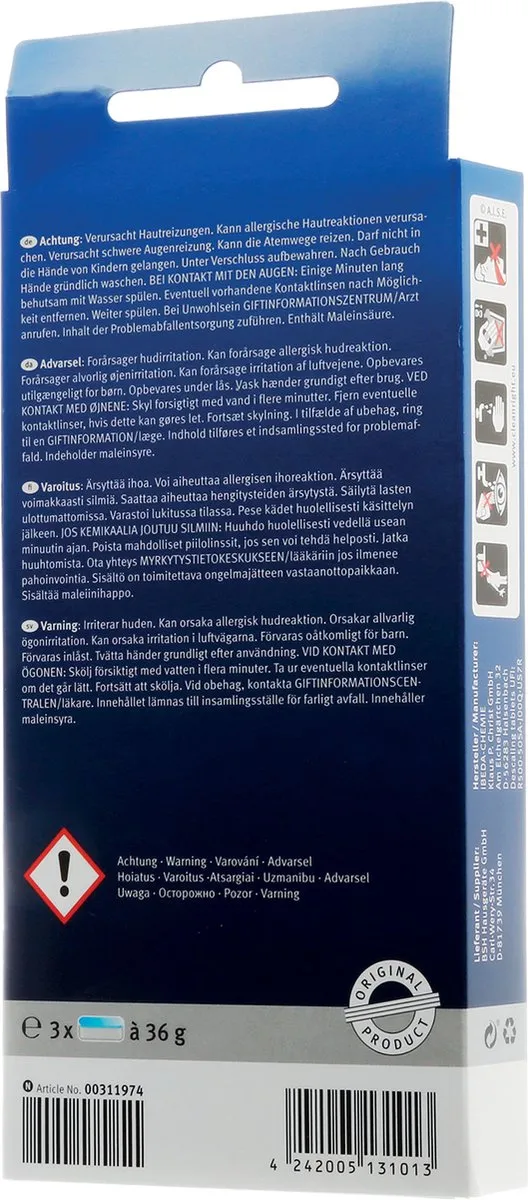 Bosch Ontkalkingstabletten 00311974 - 3 Stuks