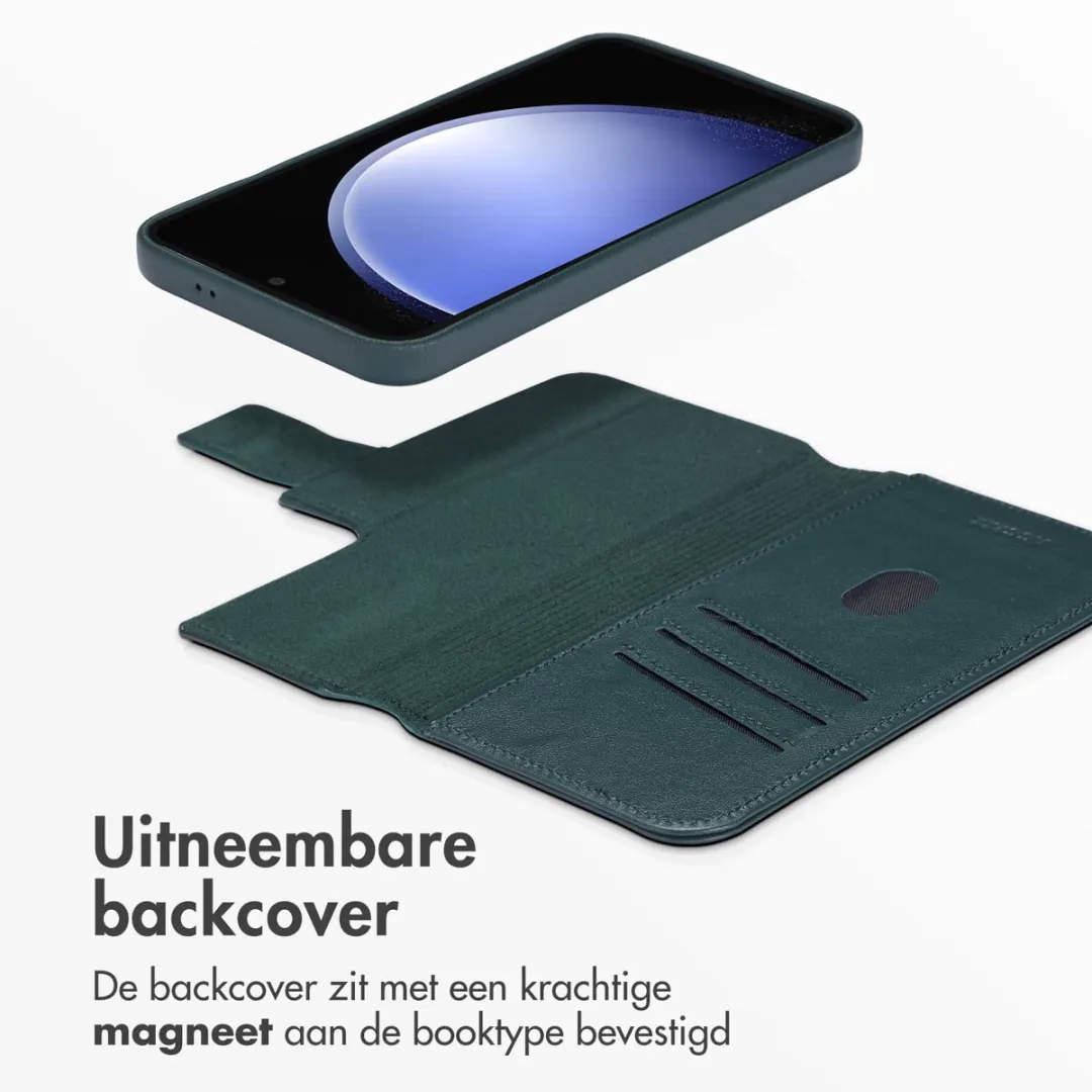 Accezz Leather Bookcase 2-in-1 Hoesje Samsung Galaxy S23 FE - Donkergroen
