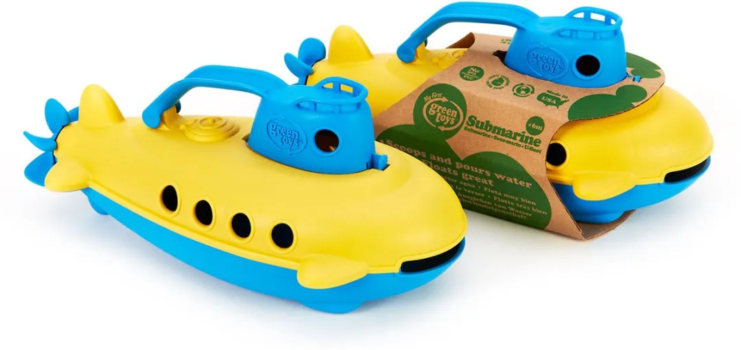 Onderzeeer geel met blauw handvat - Green Toys