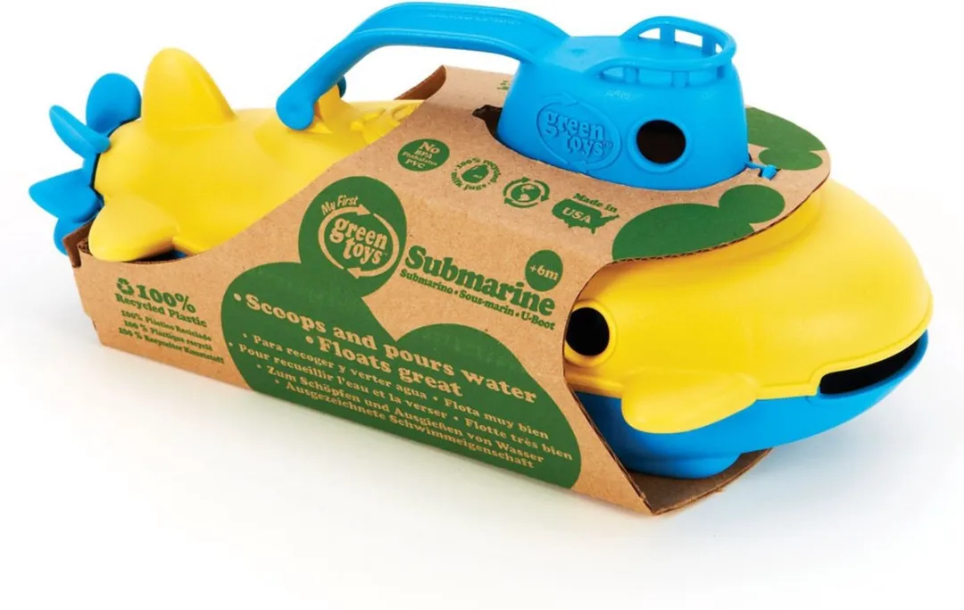 Onderzeeer geel met blauw handvat - Green Toys