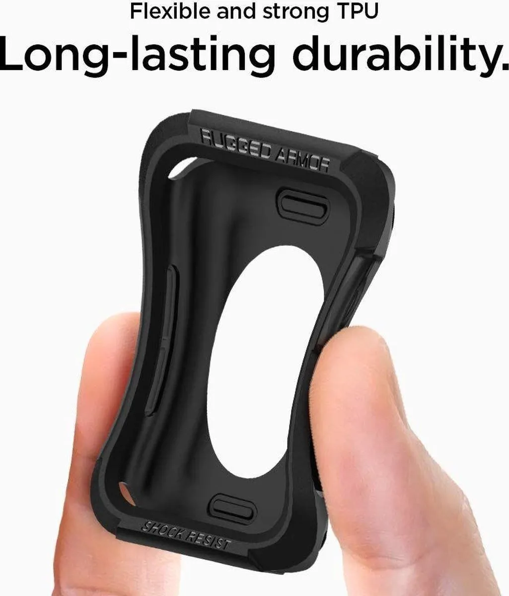 Spigen Rugged Armor Hoesje 44mm - Apple Watch 4/5/6/7/8/SE - Zwart