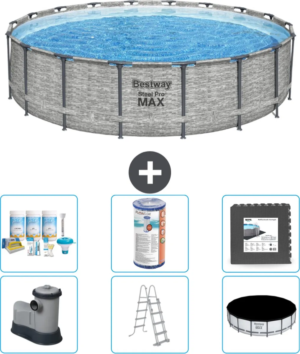 Bestway Steel Pro MAX Zwembad 549cm - Grijs