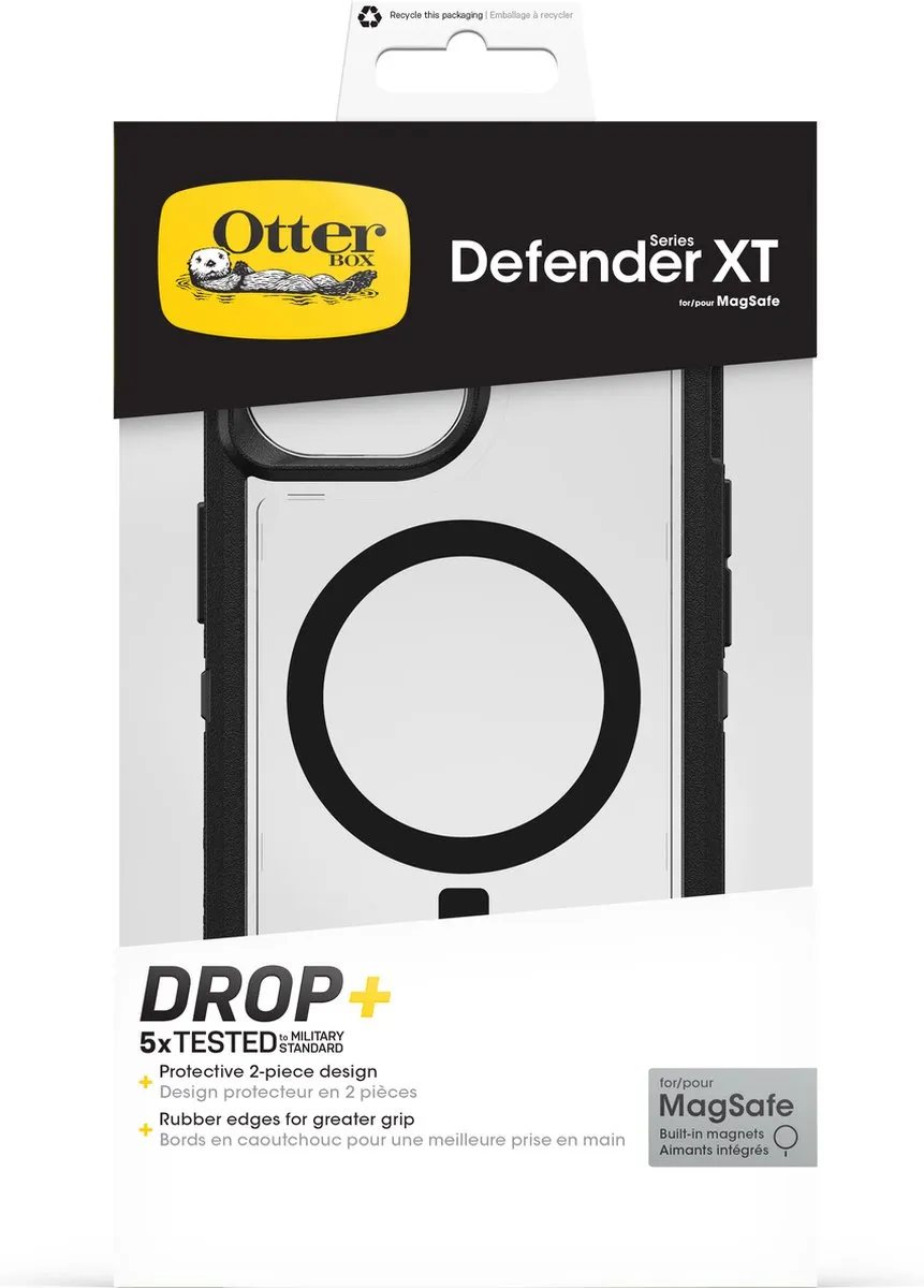 OtterBox Defender XT Case 77-93336 - iPhone 15 - MagSafe - Zwart/Transparant - afbeelding 4 van 6