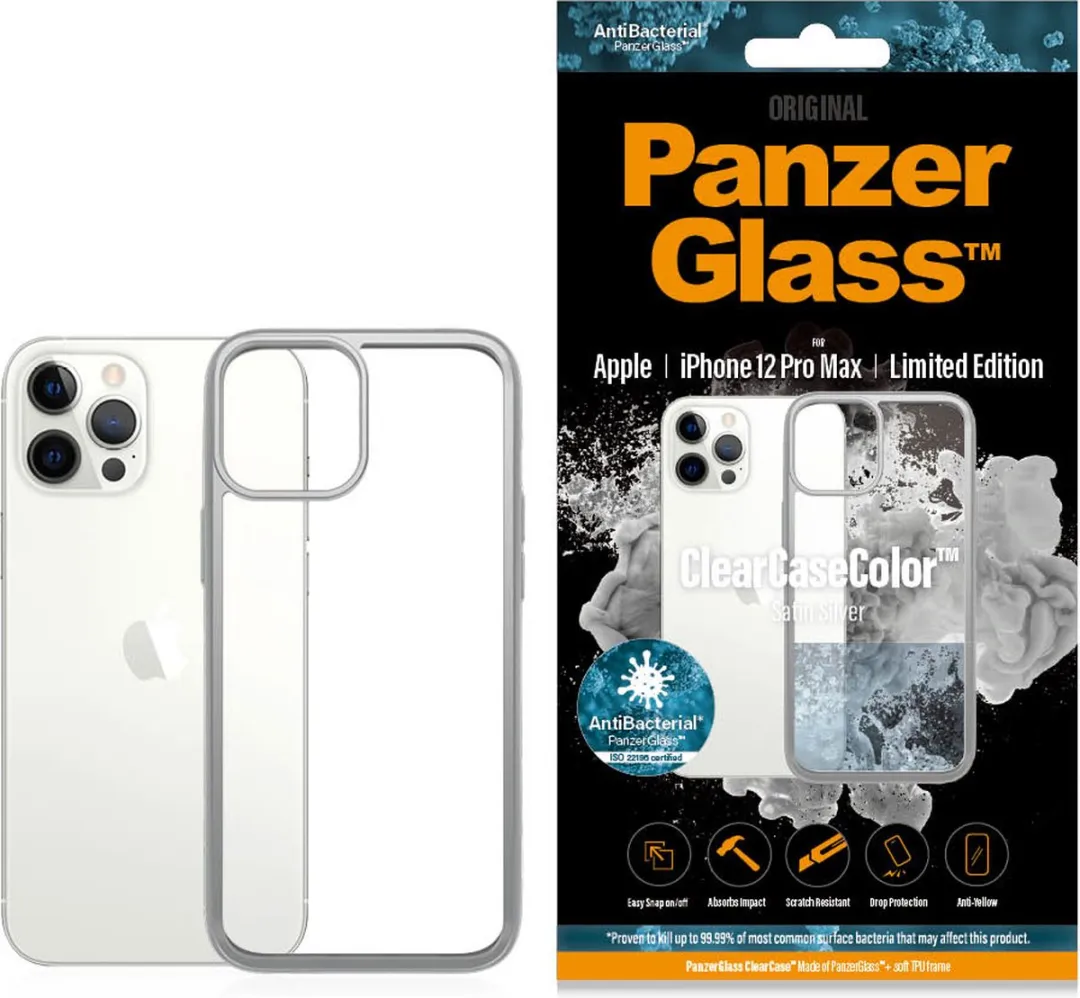 PanzerGlass ClearCaseColor iPhone 12 Pro Max - PZ-0272 - Satin Silver - afbeelding 6 van 6