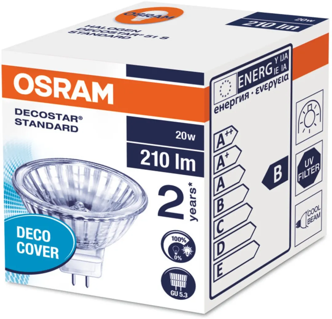 Osram Decostar 51S 20W GU5.3 Halogeenlamp - 2 Stuks