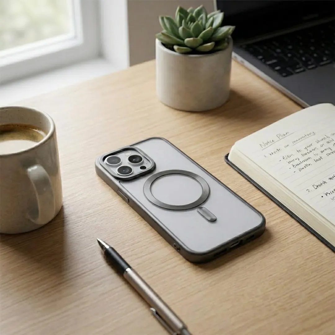 NUVEX iPhone 15 Pro Max Hoesje - MagSafe - Zwart/Transparant