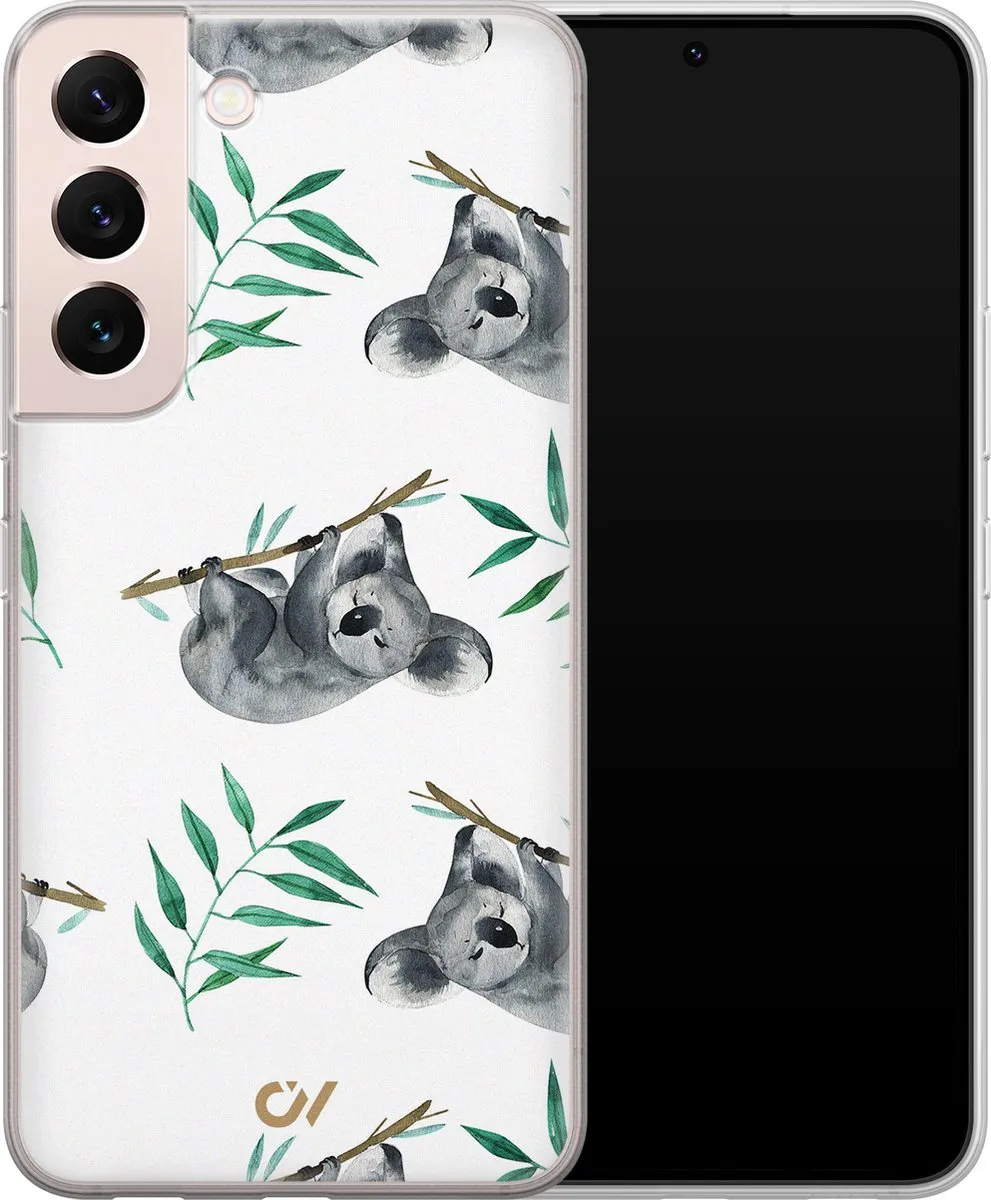 Casevibes Samsung Galaxy S22 Hoesje - Koala Print - Wit