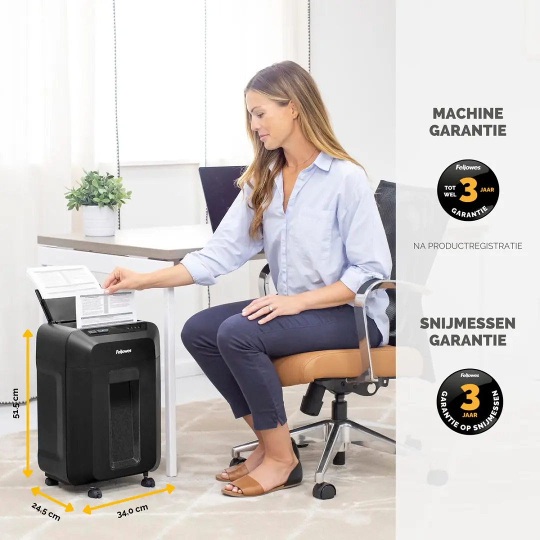 Fellowes AutoMax 90M Papierversnipperaar - P-4 - Zwart - afbeelding 5 van 6