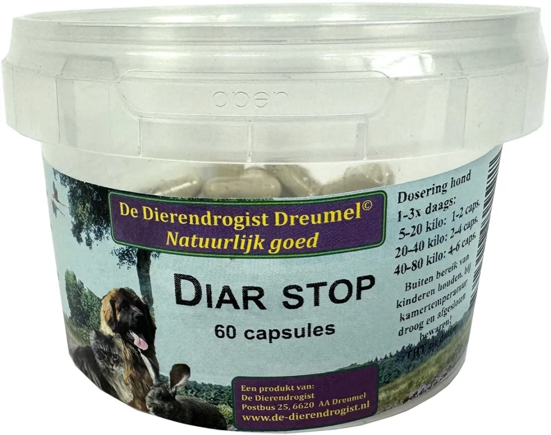 Dierendrogist Diar Stop Capsules - 60 Stuks