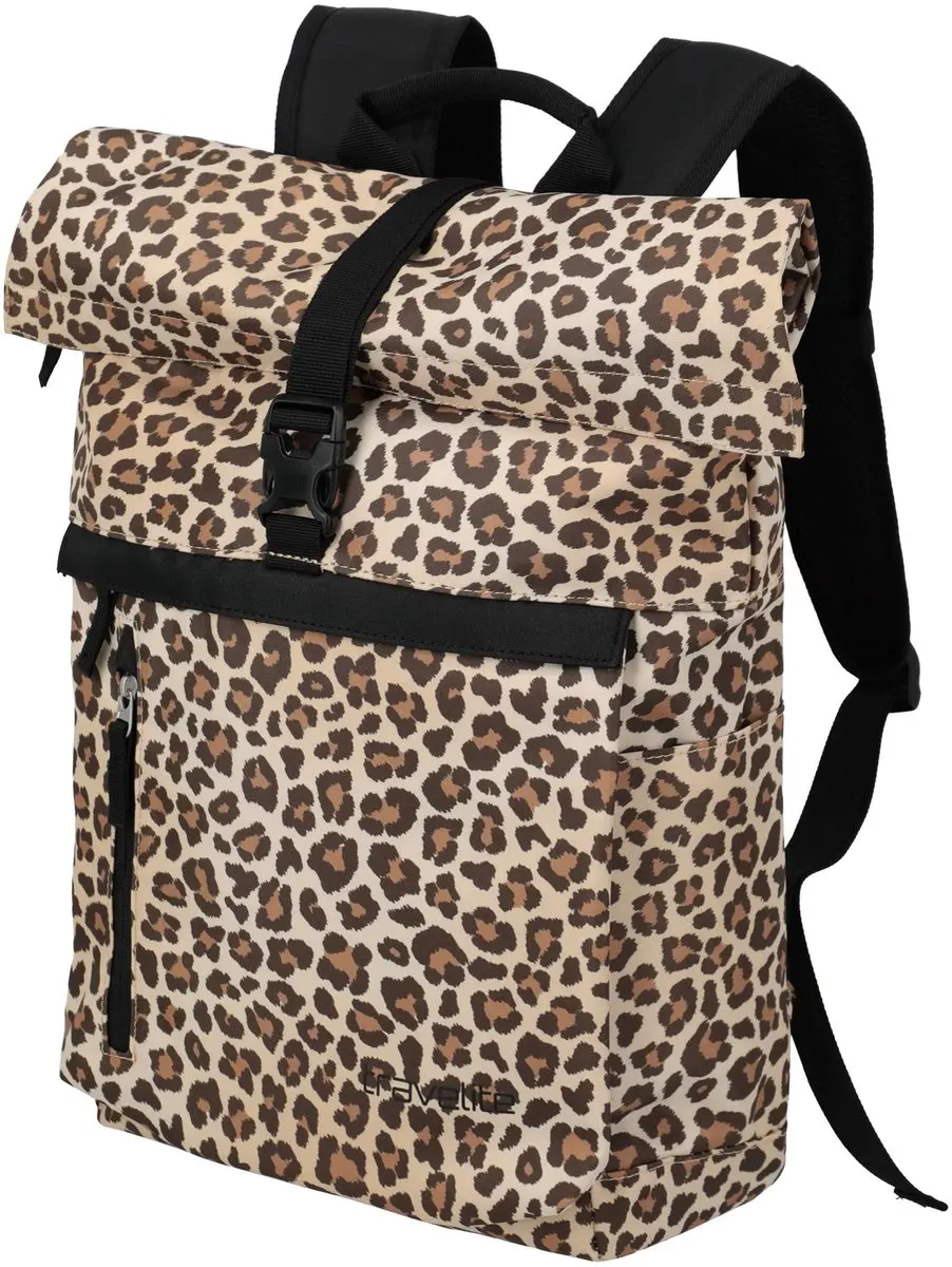 Travelite Basics Rolltop Rugzak 35L - Leopard - afbeelding 3 van 6