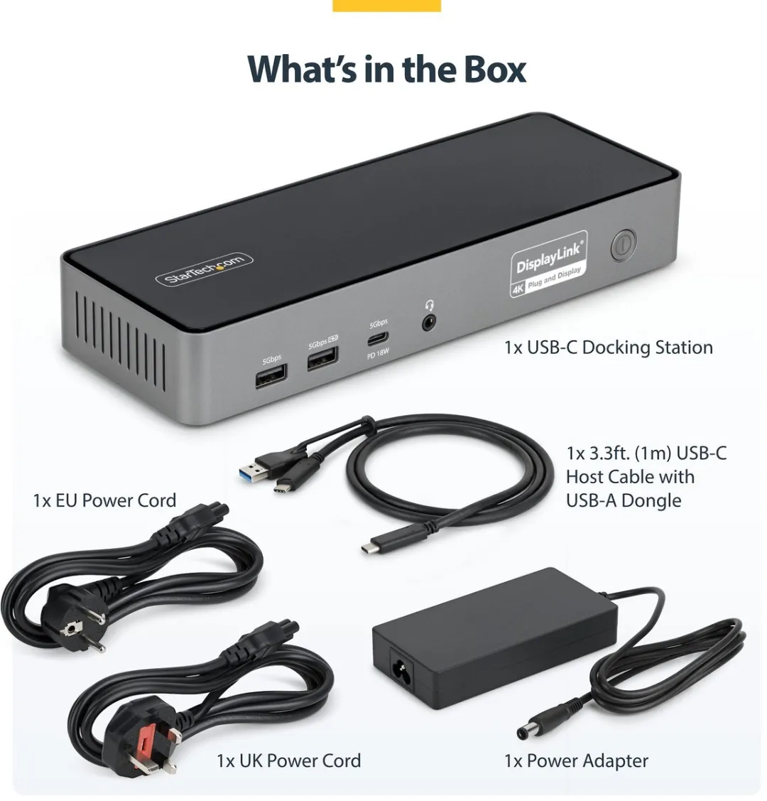 Startech DK30C2DPEPRUE Triple-Monitor USB-C Dock - 140W - Grijs
