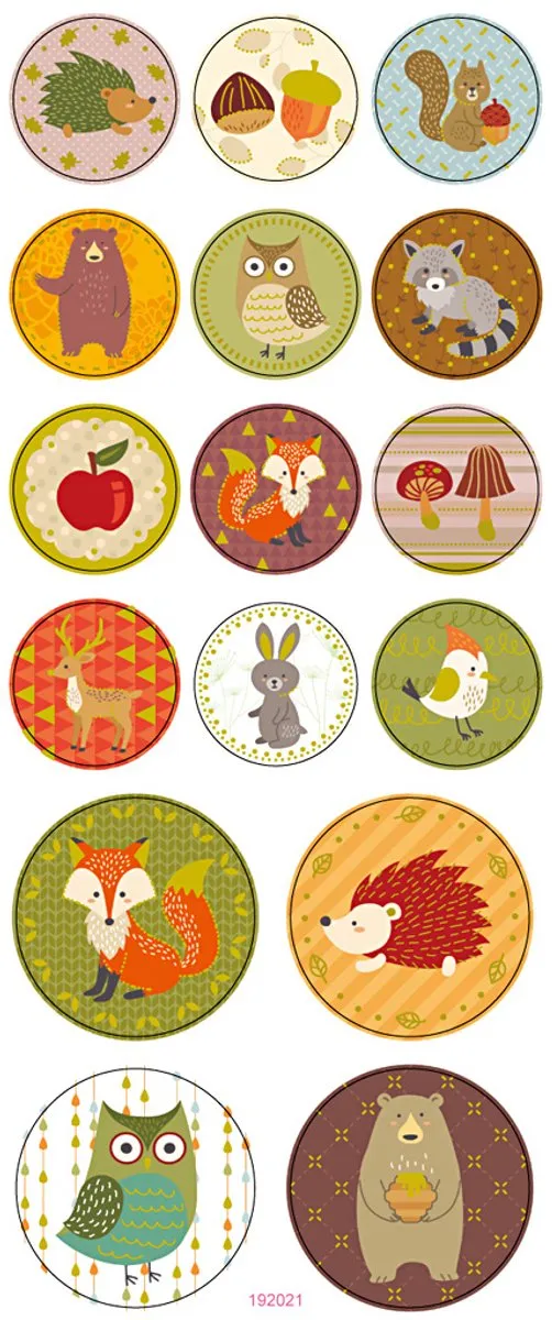Creativ Company Bosdieren Stickers - 16 Stuks - 10x23cm