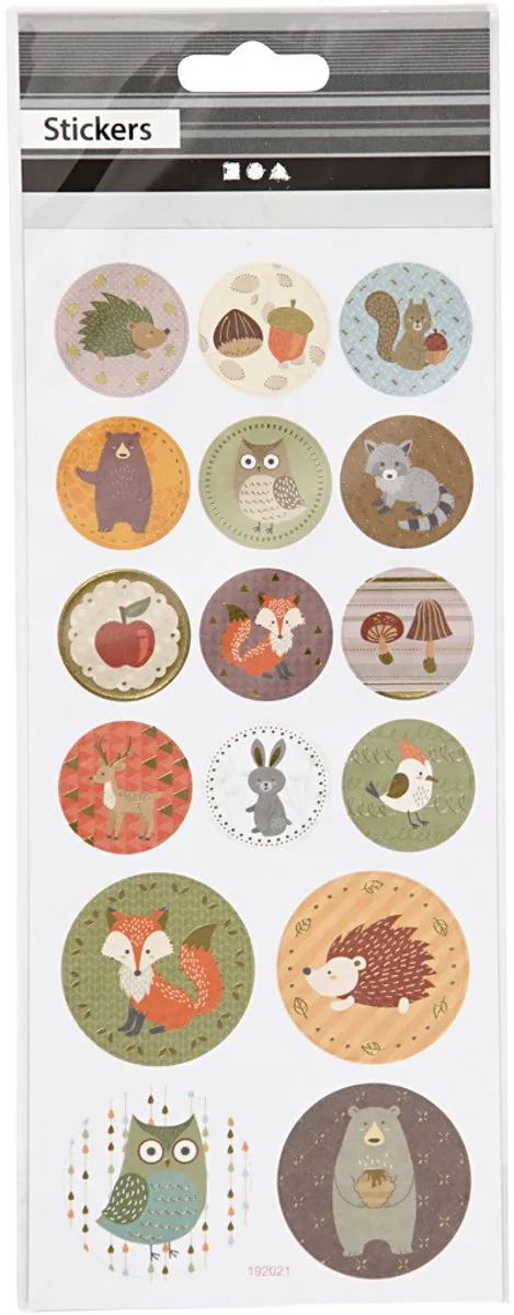 Creativ Company Bosdieren Stickers - 16 Stuks - 10x23cm
