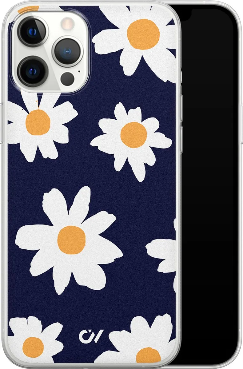 Casevibes Hoesje iPhone 12 Pro Max - Blauw Sweet Daisies