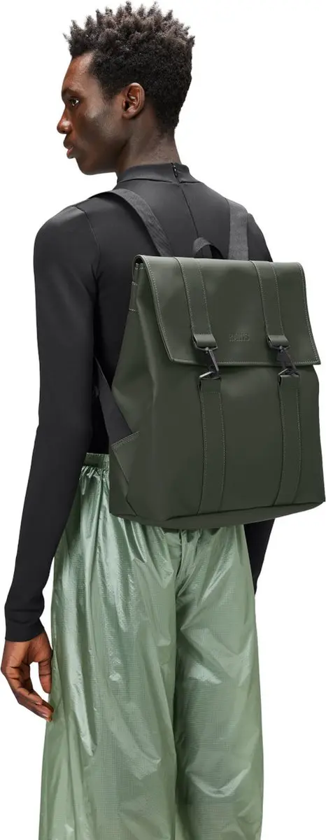 Rains MSN W3 Unisex Rugzak 23L - Groen - afbeelding 2 van 4