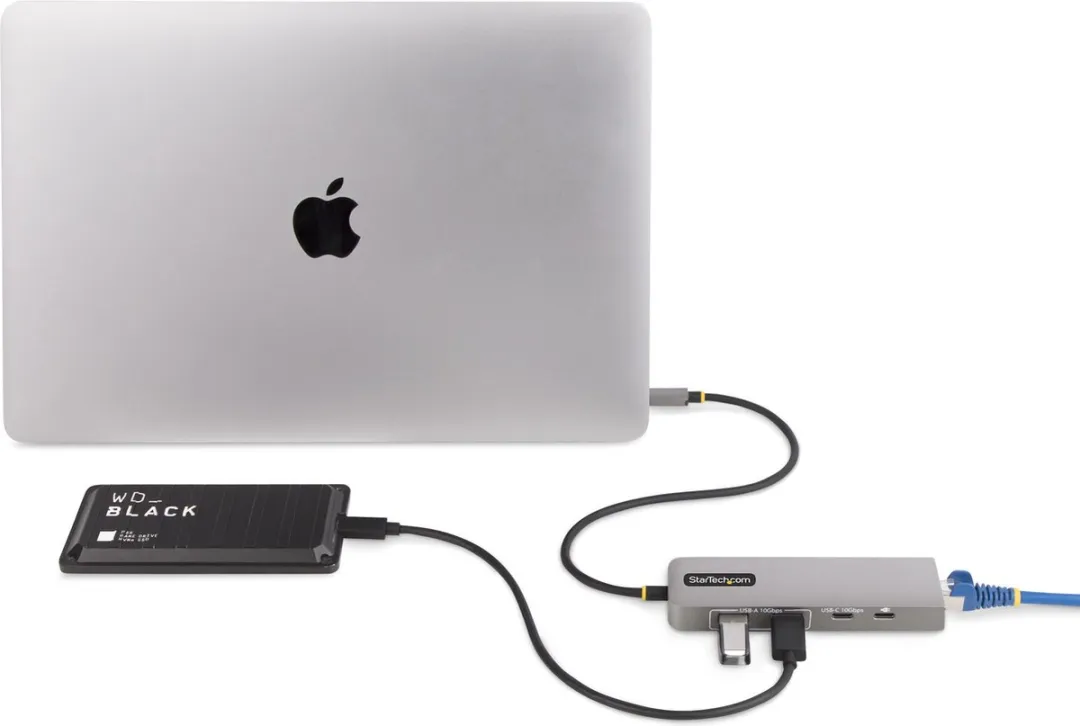 Startech 10G2A1C25EPD-USB-HUB USB-C Hub - 3 Poorten - Grijs