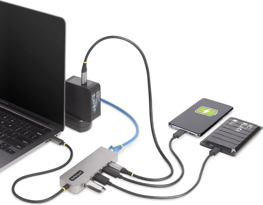Startech 10G2A1C25EPD-USB-HUB USB-C Hub - 3 Poorten - Grijs